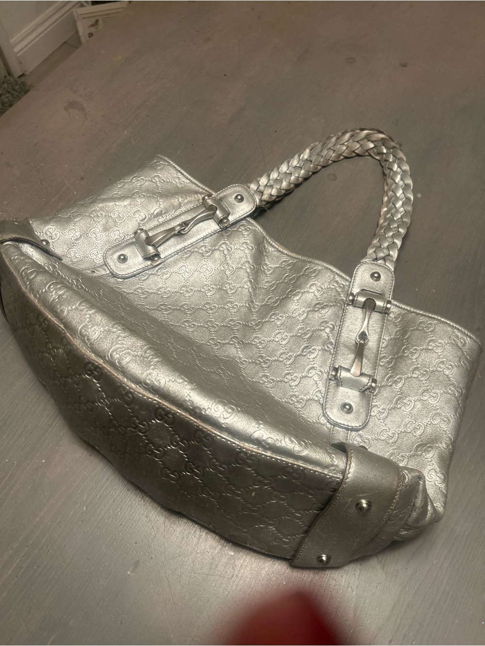 Y2K Large Stunning horse bit embellished monogram embossed leather - Picture 15 of 16